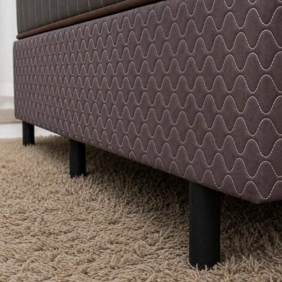 Colch�o Casal Montreal 138x188x32 Molas Ensacadas Viero + Base Box Casal Universal Marrom Bordado Gazin 138x188x79 | Suporta at� 260kg