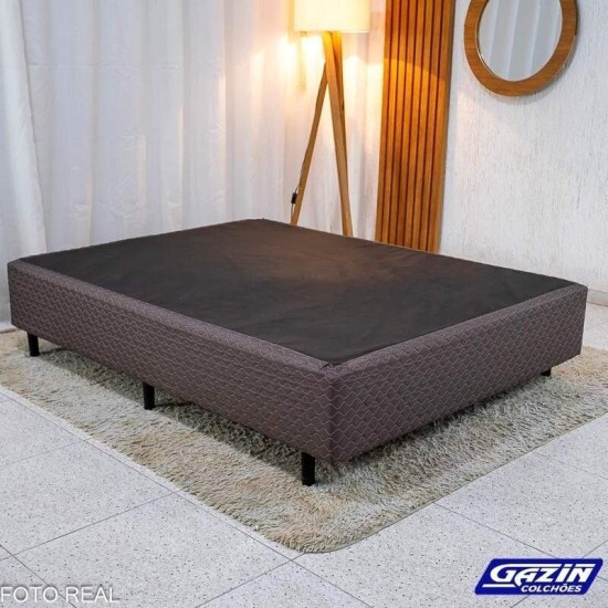 Colch�o Casal Montreal 138x188x32 Molas Ensacadas Viero + Base Box Casal Universal Marrom Bordado Gazin 138x188x79 | Suporta at� 260kg