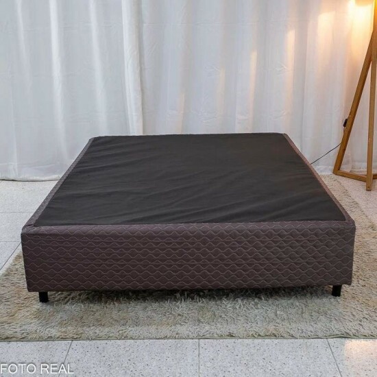 Colch�o Casal Montreal 138x188x32 Molas Ensacadas Viero + Base Box Casal Universal Marrom Bordado Gazin 138x188x79 | Suporta at� 260kg
