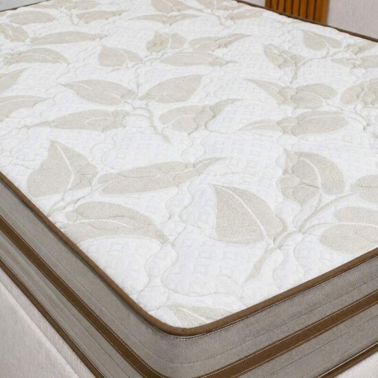 Colch�o Casal Molas Ensacadas Due Viero + Base Box Casal Ba� Prime Confort Linh�o Palha Blindado Issacar - 138x188x71