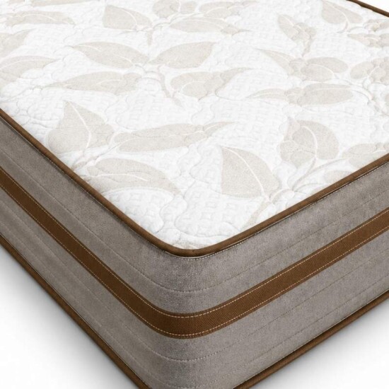 Colch�o Casal Molas Ensacadas Due Viero + Base Box Casal Ba� Prime Confort Linh�o Palha Blindado Issacar - 138x188x71