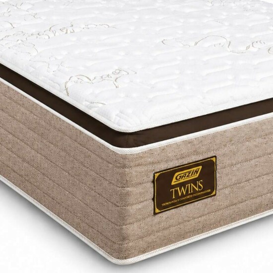 Colch�o Queen Molas Ensacadas BlueWave Twins Gazin 158x198x34 cm | Suporta at� 290kg