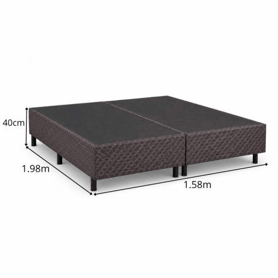 Colch�o Queen Molas Ensacadas BlueWave Twins Gazin + Base Box Queen Bipartido Universal Bordado Marrom Gazin - 158x198x74