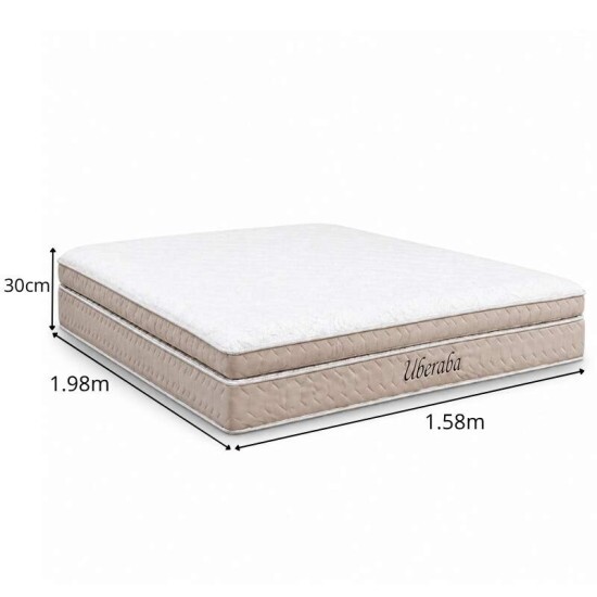 Colch�o Queen Espuma Viscoel�stica Uberaba ColchoMinas + Base Box Queen Bipartido Universal Bordado Marrom Gazin - 158x198x70