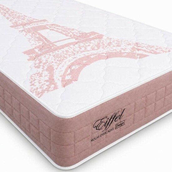 Colch�o Solteiro Eiffel Molas Ensacadas Rosa 88x188x26 - Anjos
