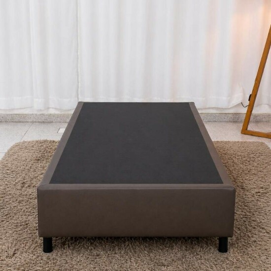 Colch�o Solteiro Molas Ensacadas Eiffel Anjos + Base Box Solteiro Korino Marrom Ortobel - 88x188x63 cm