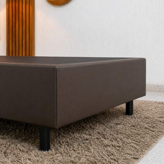 Colch�o Solteiro Molas Ensacadas Eiffel Anjos + Base Box Solteiro Korino Marrom Ortobel - 88x188x63 cm