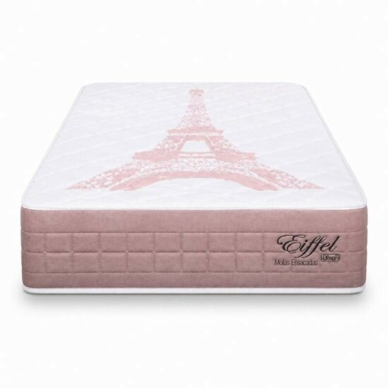 Colch�o Solteiro Molas Ensacadas Eiffel Anjos + Base Box Solteiro Korino Marrom Ortobel - 88x188x63 cm