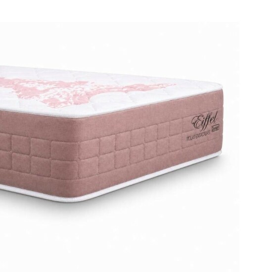 Colch�o Solteiro Molas Ensacadas Eiffel Anjos + Base Box Solteiro Korino Marrom Ortobel - 88x188x63 cm