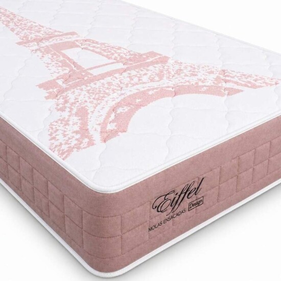 Colch�o Solteiro Molas Ensacadas Eiffel Anjos + Base Box Solteiro Korino Marrom Ortobel - 88x188x63 cm