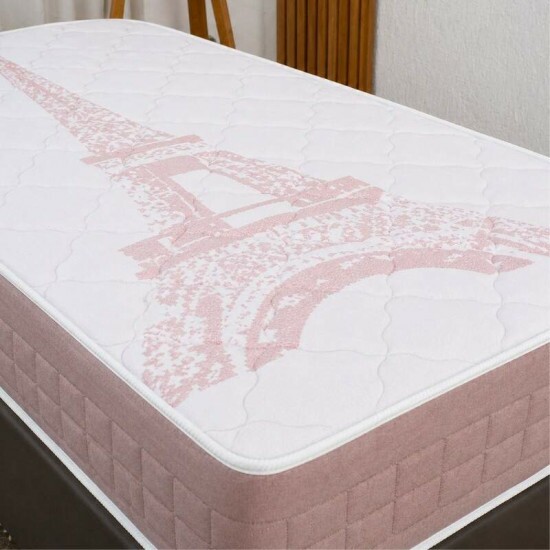 Colch�o Solteiro Molas Ensacadas Eiffel Anjos + Base Box Solteiro Korino Marrom Ortobel - 88x188x63 cm