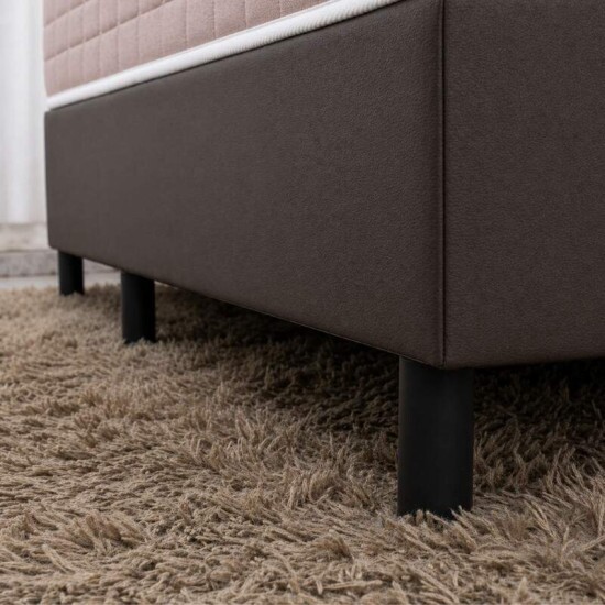 Colch�o Solteiro Molas Ensacadas Eiffel Anjos + Base Box Solteiro Korino Marrom Ortobel - 88x188x63 cm