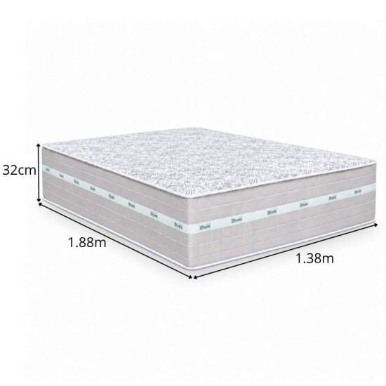 Colch�o Casal Molas Ensacadas Carbon Anjos 138x188x32 cm | Suporta at� 240kg