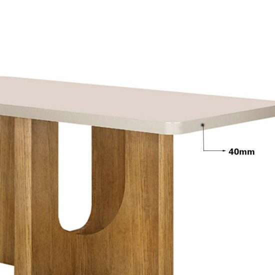Mesa Dora Tampo 120x80 Vidro Off Base MDF Cinamomo - Valdem�veis