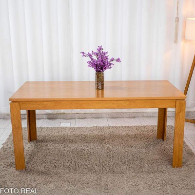 Mesa Athenas 180x90 Am�ndoa Clean Tampo Maci�o - Lopas