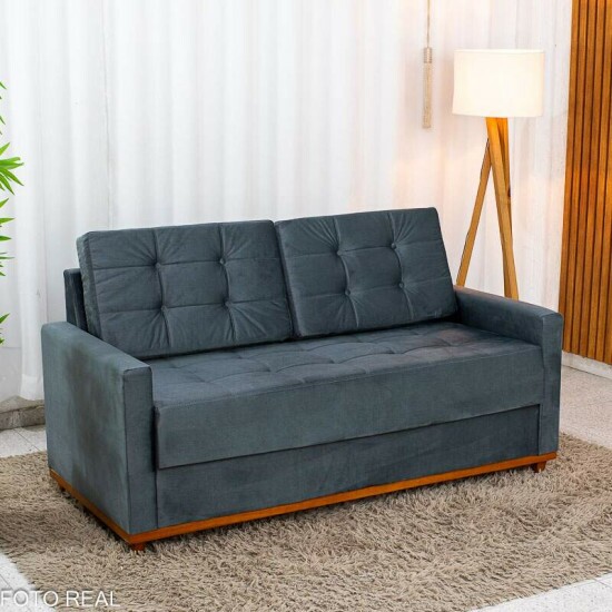 Sof� 3 lugares Living �ustria Veludo Grafite A15 Larg. 1.70m