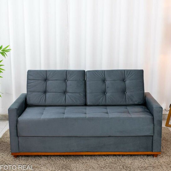 Sof� 3 lugares Living �ustria Veludo Grafite A15 Larg. 1.70m