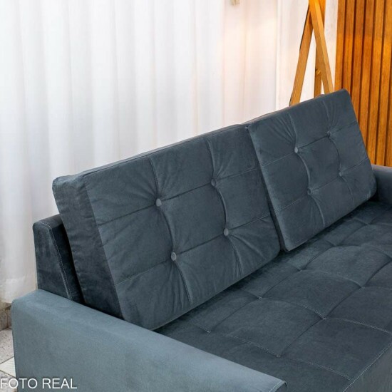 Sof� 3 lugares Living �ustria Veludo Grafite A15 Larg. 1.70m