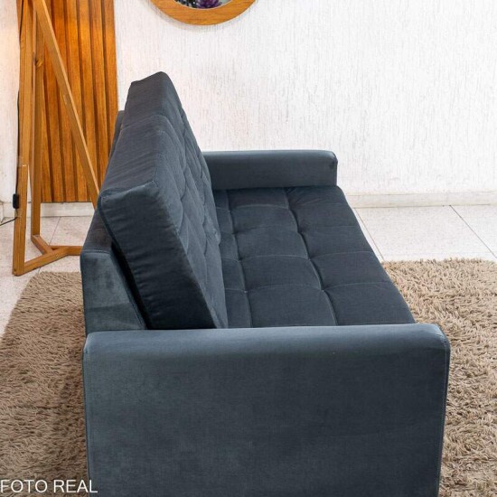 Sof� 3 lugares Living �ustria Veludo Grafite A15 Larg. 1.70m