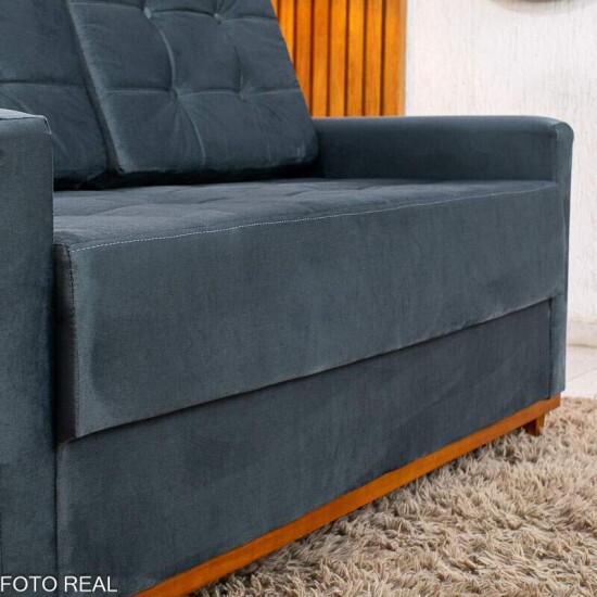 Sof� 3 lugares Living �ustria Veludo Grafite A15 Larg. 1.70m