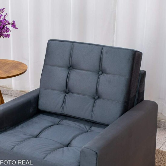 Poltrona �ustria Veludo Grafite A15