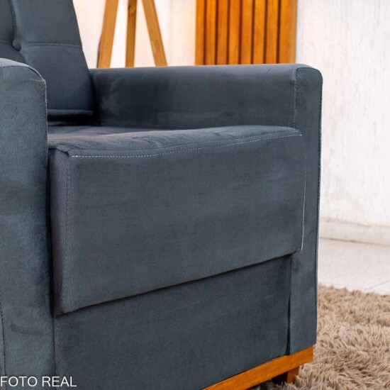 Poltrona �ustria Veludo Grafite A15
