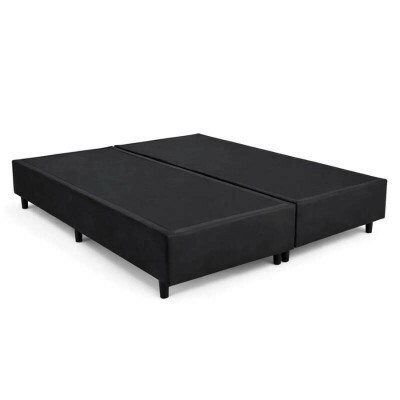 Box Queen Bipartida Corino Preto 158x198 - Ortobel