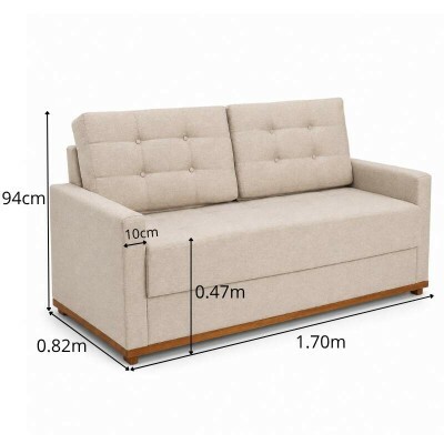 Sof� 3 lugares Living �ustria Linho Bege A57 Larg. 1.70m