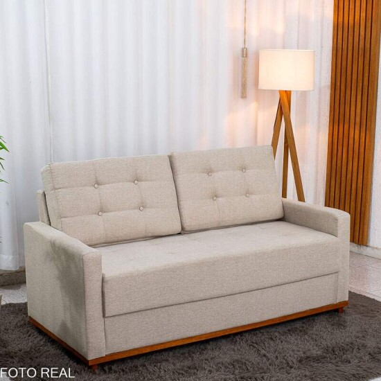Sof� 3 lugares Living �ustria Linho Bege A57 Larg. 1.70m
