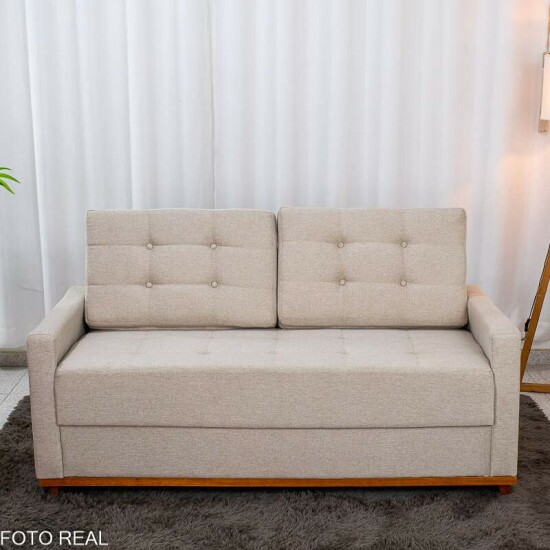 Sof� 3 lugares Living �ustria Linho Bege A57 Larg. 1.70m