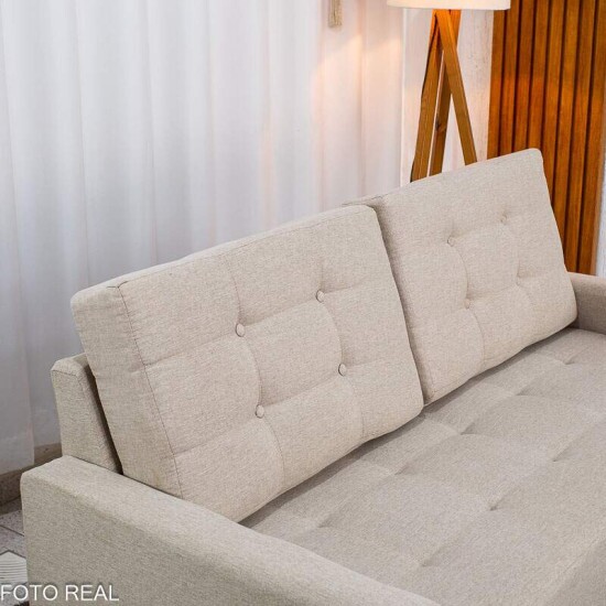 Sof� 3 lugares Living �ustria Linho Bege A57 Larg. 1.70m