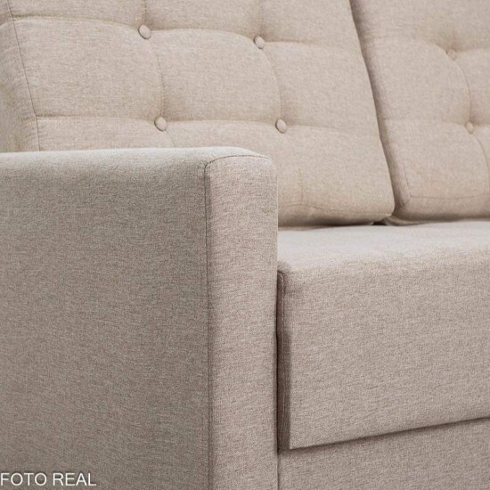 Sof� 3 lugares Living �ustria Linho Bege A57 Larg. 1.70m