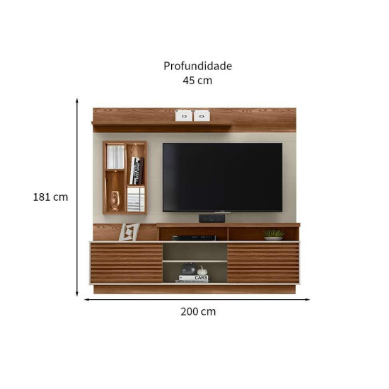 Home 2,00m Eldorado Freij�/Off White para TV at� 65\" - Linea Brasil
