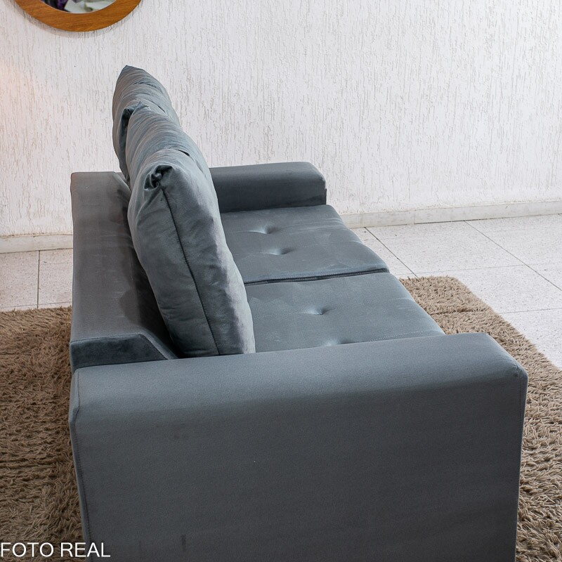 Cloveru Wide Sweat ALOHA gray Lサイズ Sofá Retrátil Havaí 1.84m Veludo Cinza - Sem Caixa