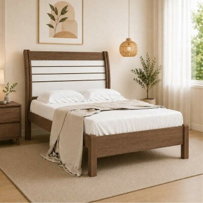 Cama Casal Esmeralda Plus Castanho/Off - D Doro