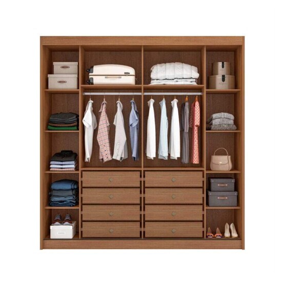 Guarda-roupa Versatto Cumaru Larg. 2.08m C/Espelho 2 Portas 8 Gavetas - Novo Horizonte
