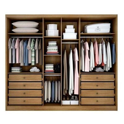Guarda-roupa Rizon New Cumaru Larg. 2.43m 6 Portas 8 Gavetas - Novo Horizonte