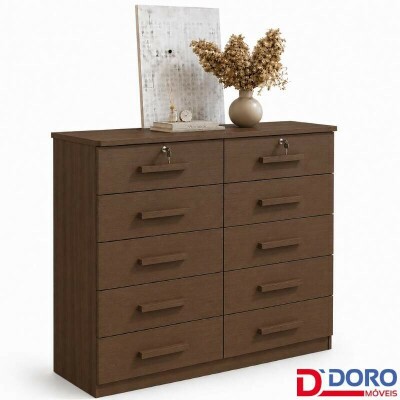 C�moda Ryad Com 10 Gavetas Castanho - D Doro