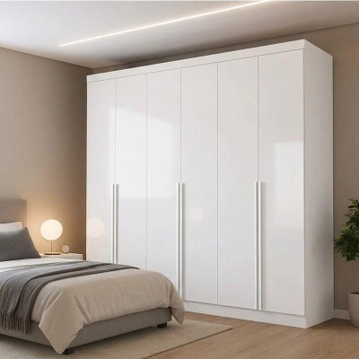 Guarda-roupa Casal 2,68m Alvorada Branco 6 Portas 6 Gavetas 100% MDF - Bianchi