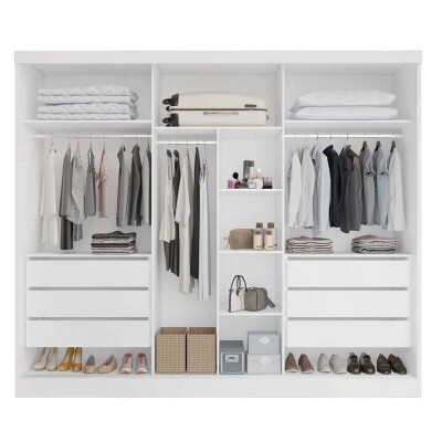 Guarda-roupa Casal 2,68m Alvorada Branco 6 Portas 6 Gavetas 100% MDF - Bianchi