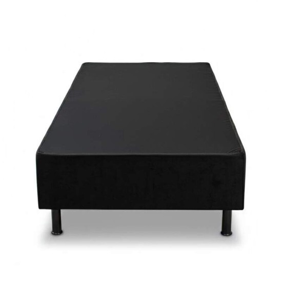 Colch�o Solteiro Ortop�dico Confort Premium Inovaflex + Base Box Solteiro Sued Preto Ortobel - 88x188x55 cm
