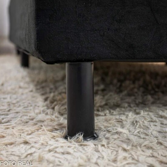 Colch�o Solteiro Ortop�dico Confort Premium Inovaflex + Base Box Solteiro Sued Preto Ortobel - 88x188x55 cm