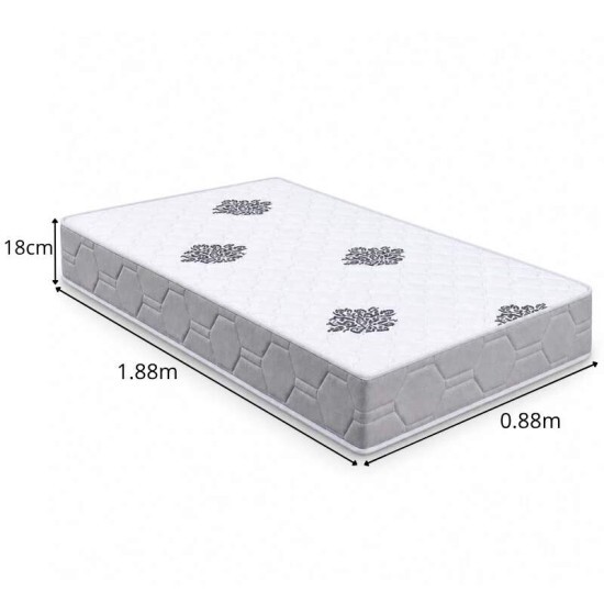 Colch�o Solteiro Ortop�dico Confort Premium Inovaflex + Base Box Solteiro Sued Preto Ortobel - 88x188x55 cm