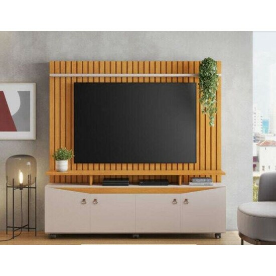 Home 1,69m Conceito Cinamomo/Off com Detalhe Ripado para TV at� 65\" - JCM