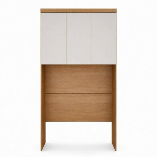 Modulado Casal Cumaru/Fendi Fosco 1 Guarda-Roupa Rizon New 4 Pts + 2 Criado Rizon + 1 Canto Obl�quo Rizon C/Porta de Vidro + 1 A�reo 3 portas Rizon - Novo Horizonte