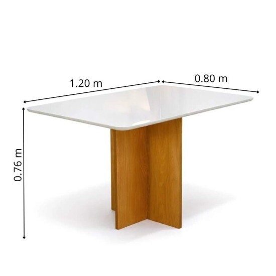 Mesa Moscou 120x80 Vidro Off/Base Cinamomo + 4 Cadeiras Londres Veludo Avel� Madeira Minas Plac - Entregue Montada