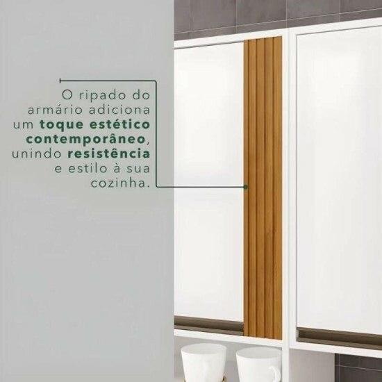 Torre Quente Cozinha P�rola + Balc�o 1.20m + A�reo 2 Portas 1.20m Branco/Cinamomo - Sall�to