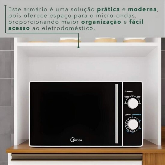 Torre Quente Cozinha P�rola + Balc�o 1.20m + A�reo 2 Portas 1.20m Branco/Cinamomo - Sall�to