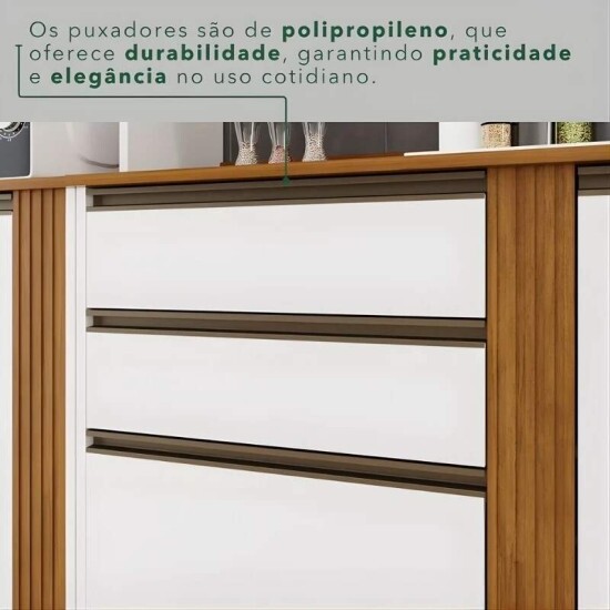 Torre Quente Cozinha P�rola + Balc�o 1.20m + A�reo 2 Portas 1.20m Branco/Cinamomo - Sall�to