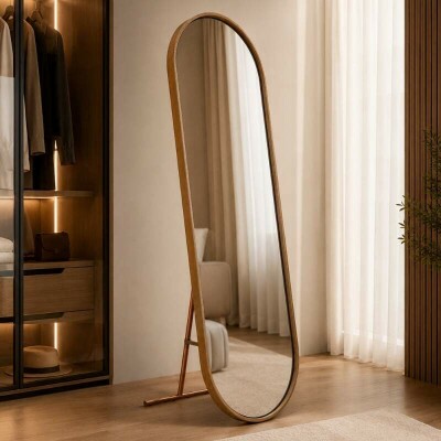Toucador Alamanda Espelho Oval Castanho/Bronze - JB Bechara